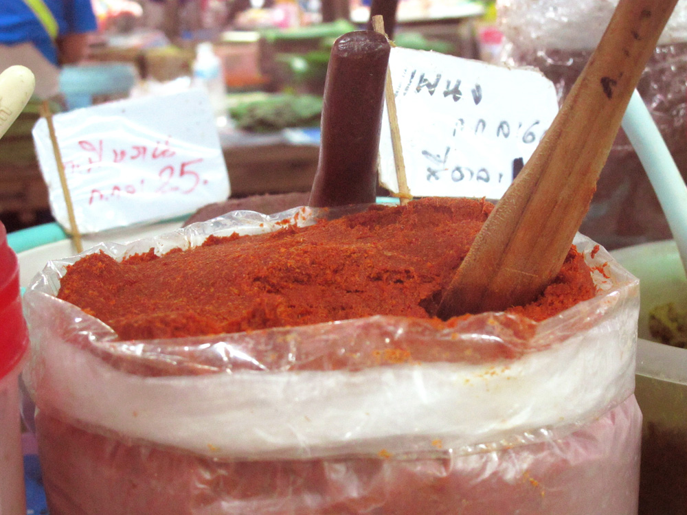 Red curry paste at the market | Chiang Mai, Thailand