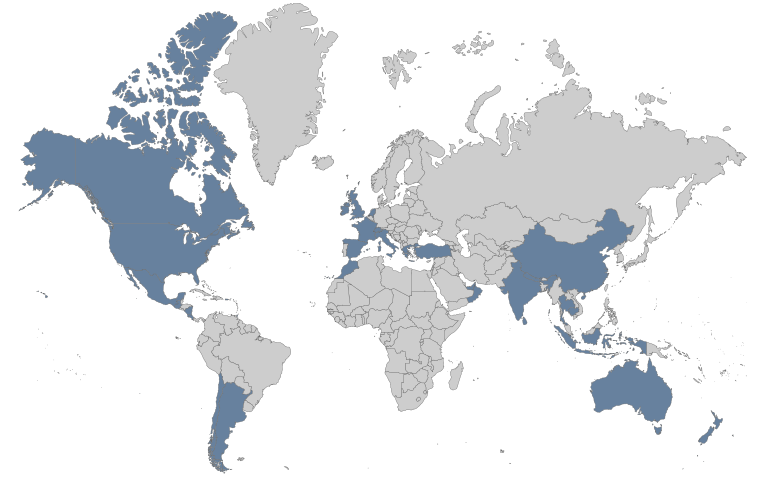 World Map Highlight Countries Cvln Rp
