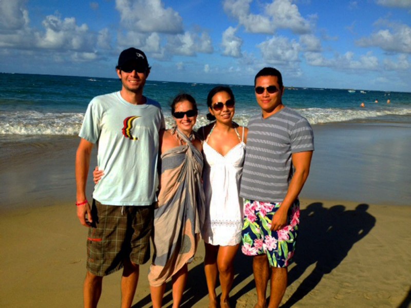 All of us on the beach