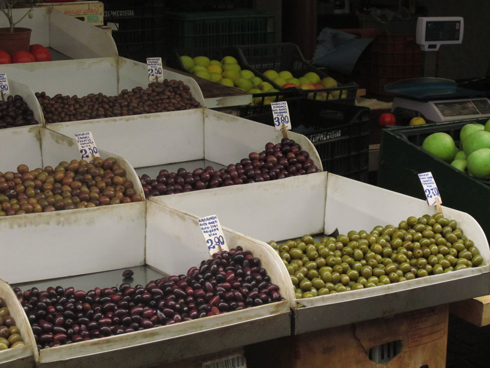 olive market in athens greece