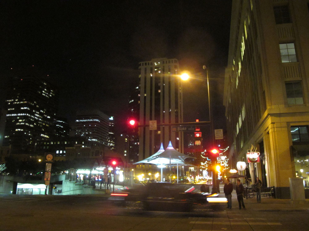 Downtown denver colorado 16th St at Night
