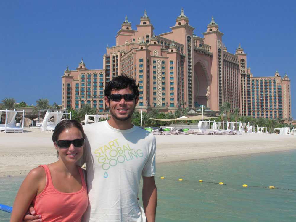 The Dubai Atlantis Hotel lives on the Palm Jumeirah, which didn't exist on earth 20 years ago.