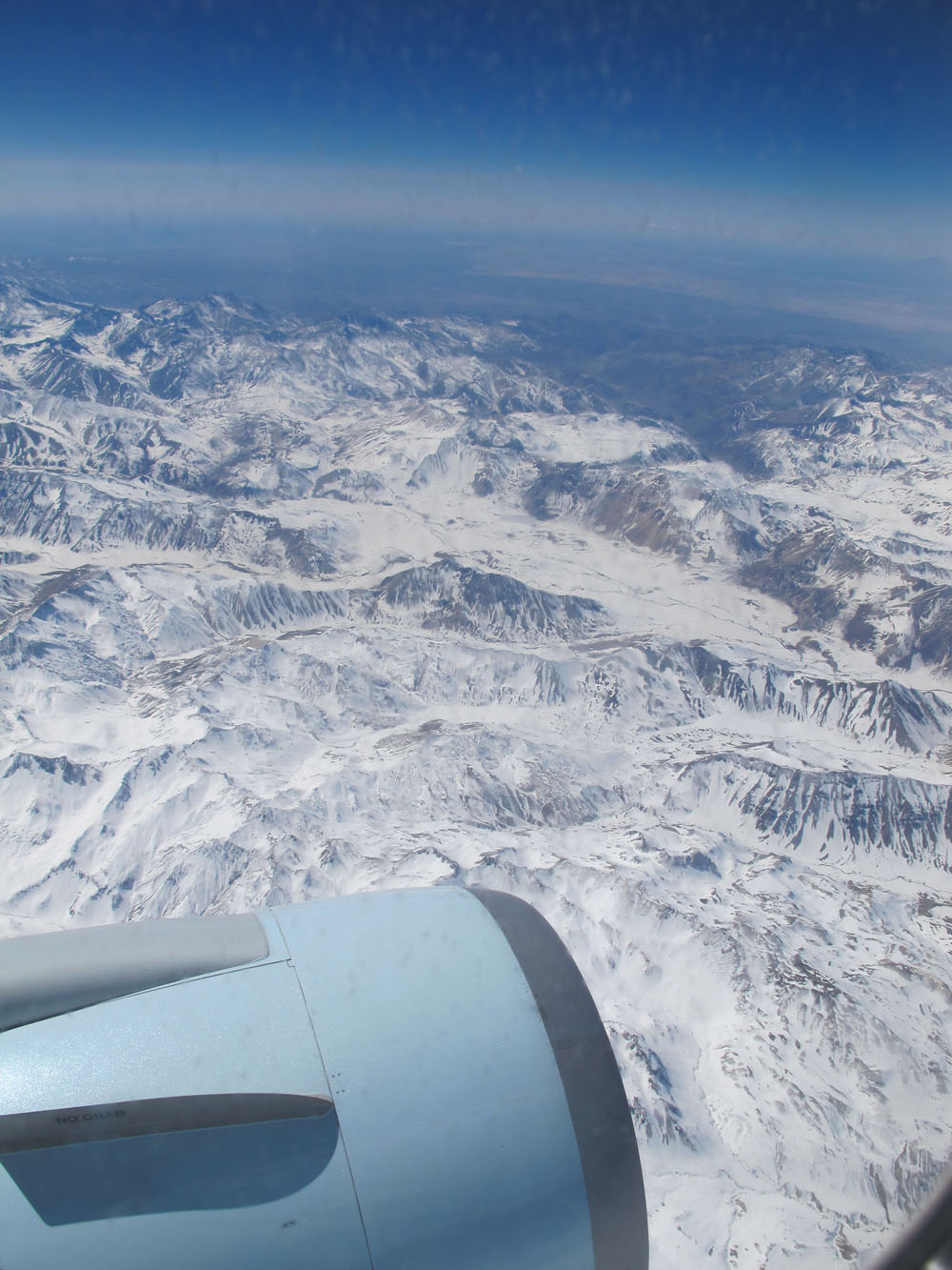 flying over the andes