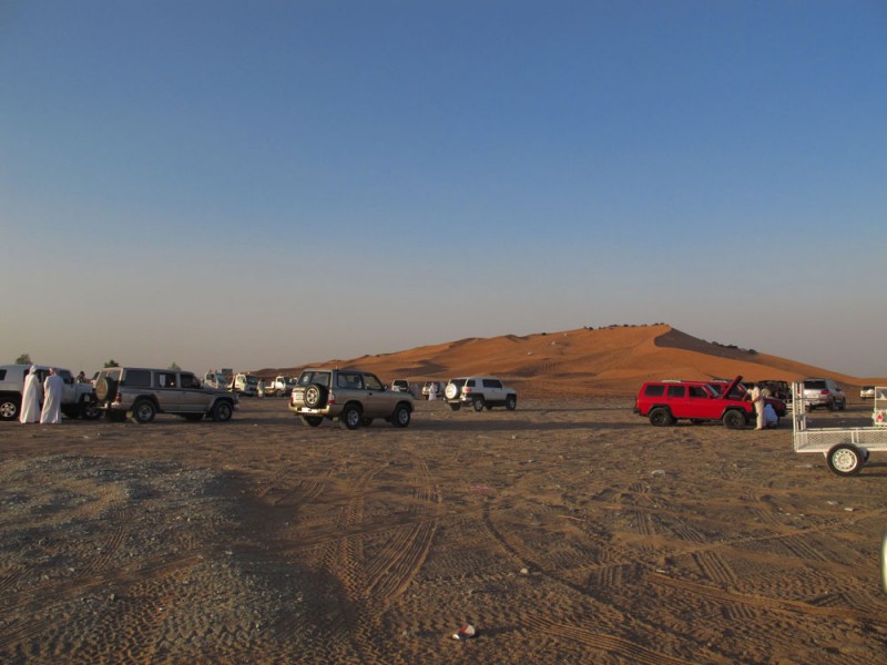 Arriving at Big Red Arriving at Big Red, where locals bring their Land Rovers to ride up and down the massive sand dune.