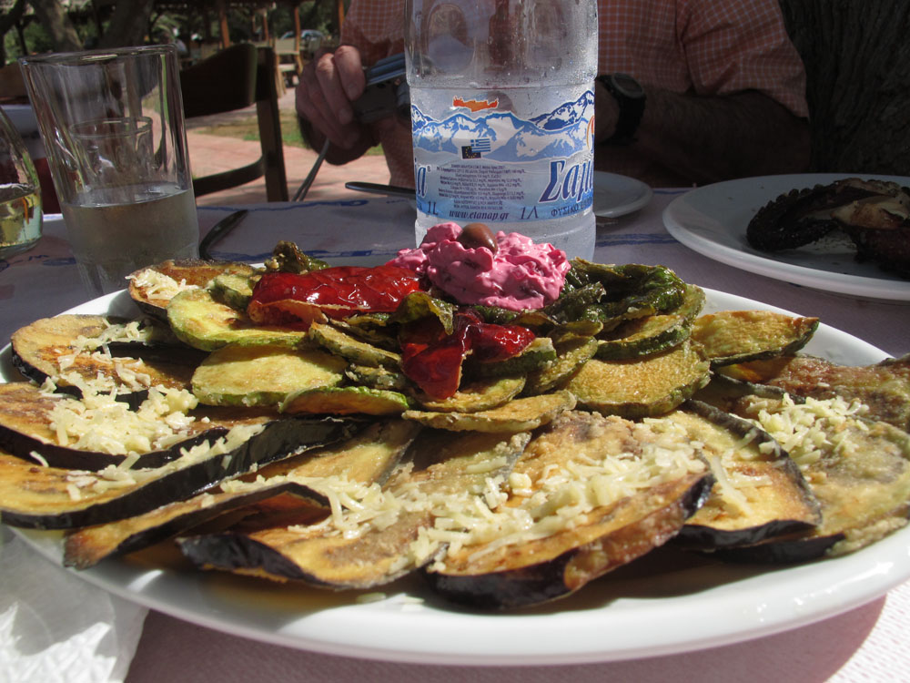 grilled vegetables on crete greece