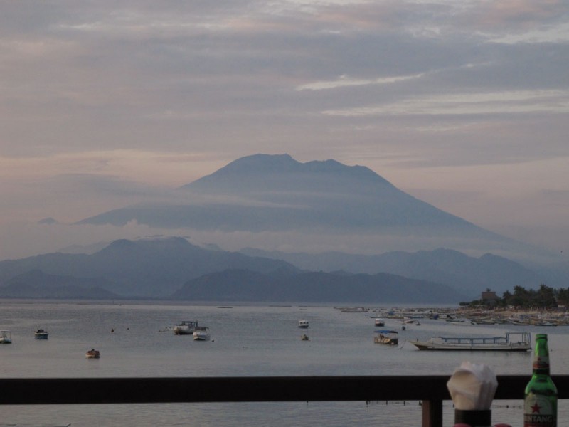 volcano Gunung Agung of Bali from Nusa Lembongan