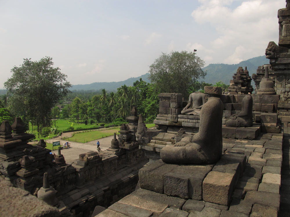 headless Buddha statues at the Borobudur Temple on Java