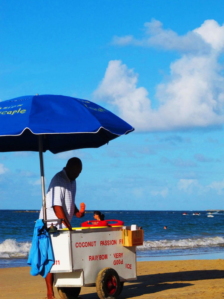 Ice Cream Stand on the Isla Verde beach in Puerto Rico