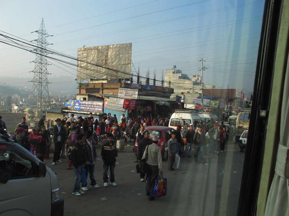 people in the streets of Kathmandu Nepal