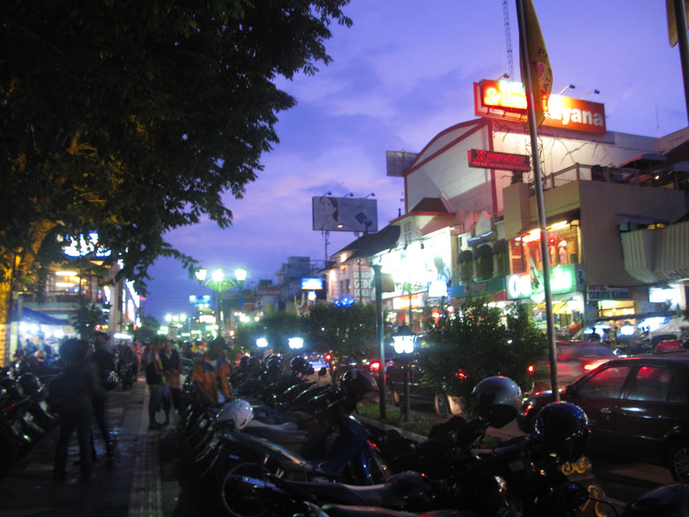 view on Malioboro of the Malioboro Mall at nighttime