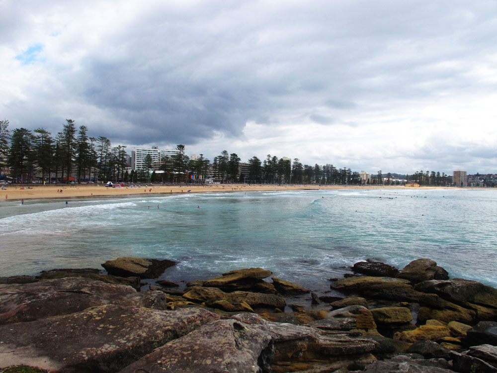 cloudy day at manly beach sydney australia