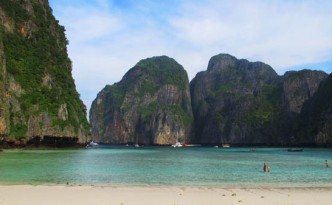 Maya Bay on Koh Phi Phi in Thailand. The Beach in the movie The Beach