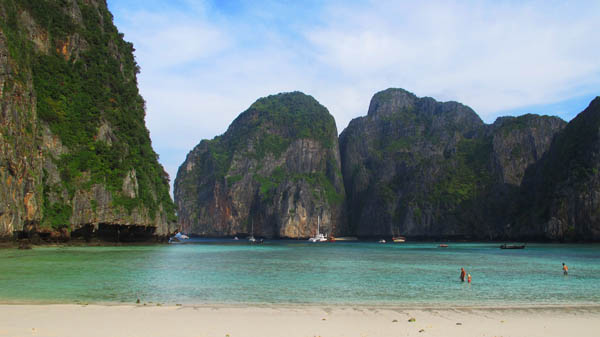 Maya Bay, The Beach, Koh Phi Phi Maya Bay on Koh Phi Phi in Thailand. The Beach in the movie The Beach