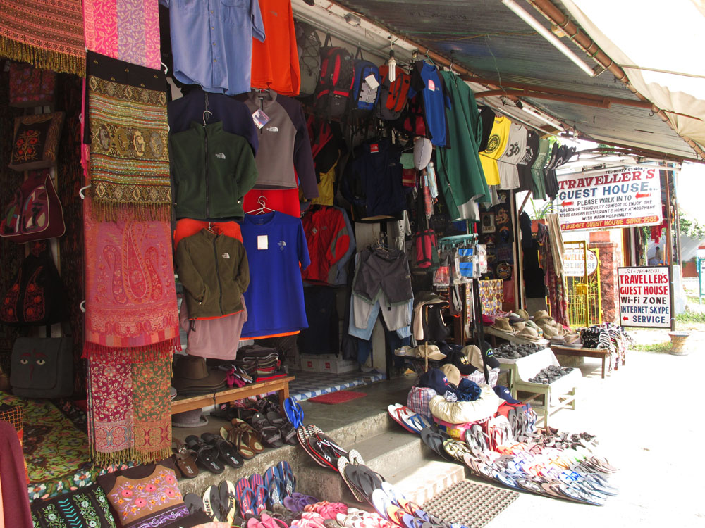 outdoor gear and souvenirs for sale in pokhara nepal