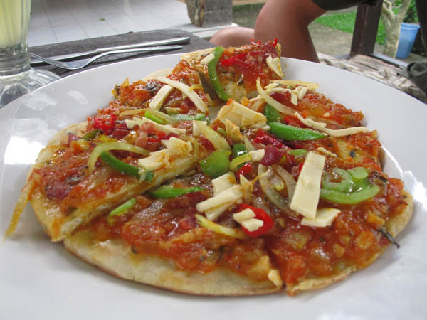 pizza from a warung in Ubud, Bali