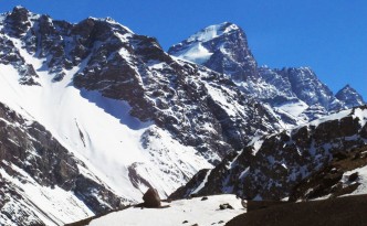 Andes mountains around Portillo ski resort in Chile