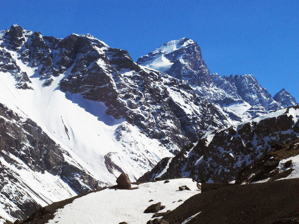 Andes mountains around Portillo ski resort in Chile