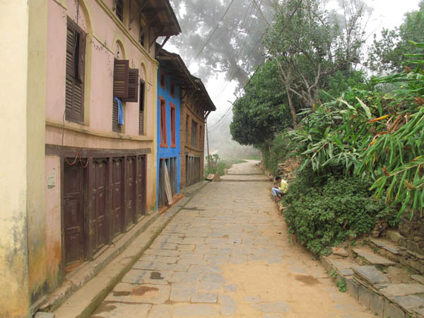 empty street in Bandipur, Nepal