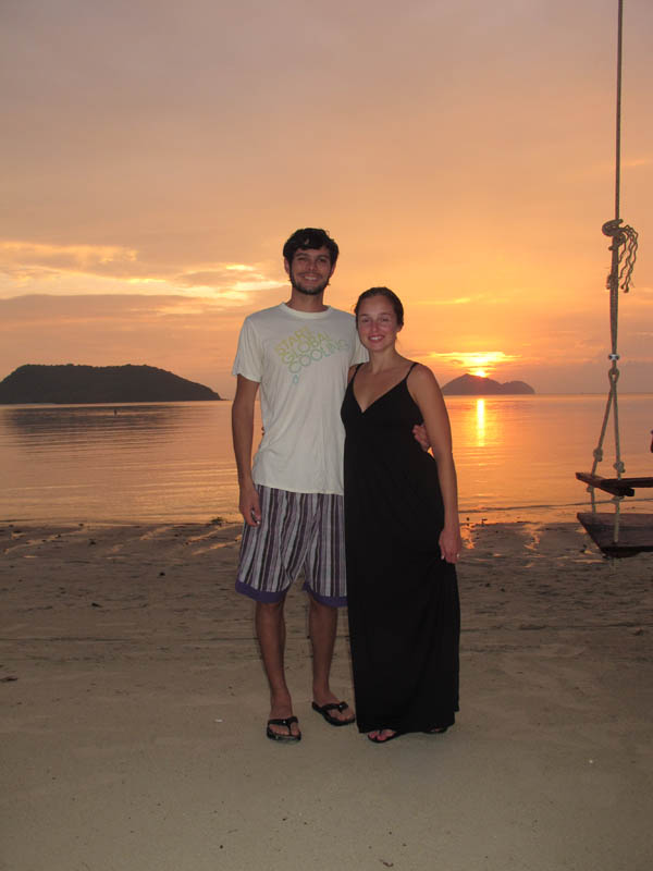 Koh Pha Ngan Sunset Ao Nai Wok beach on Koh Pha Ngan Thailand during sunset.