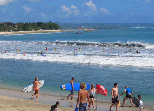 Kuta Beach, Bali surfers on Kuta Beach, Bali, Indonesia