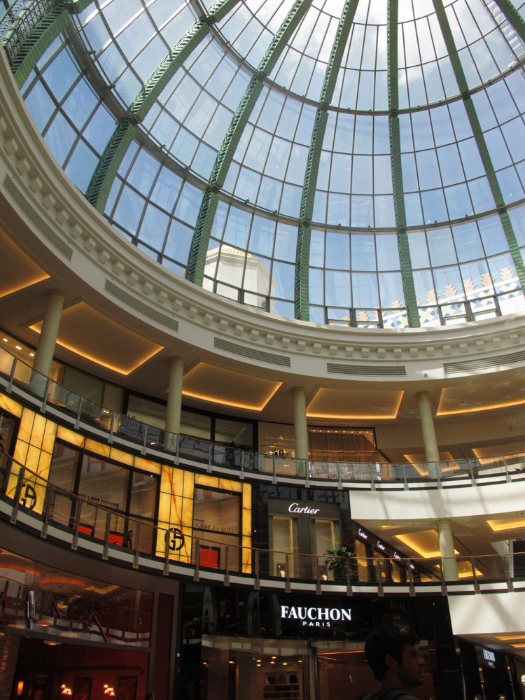 Atrium in the Mall of the Emirates A look at the Arabian sky though the atrium in the Mall of the Emirates