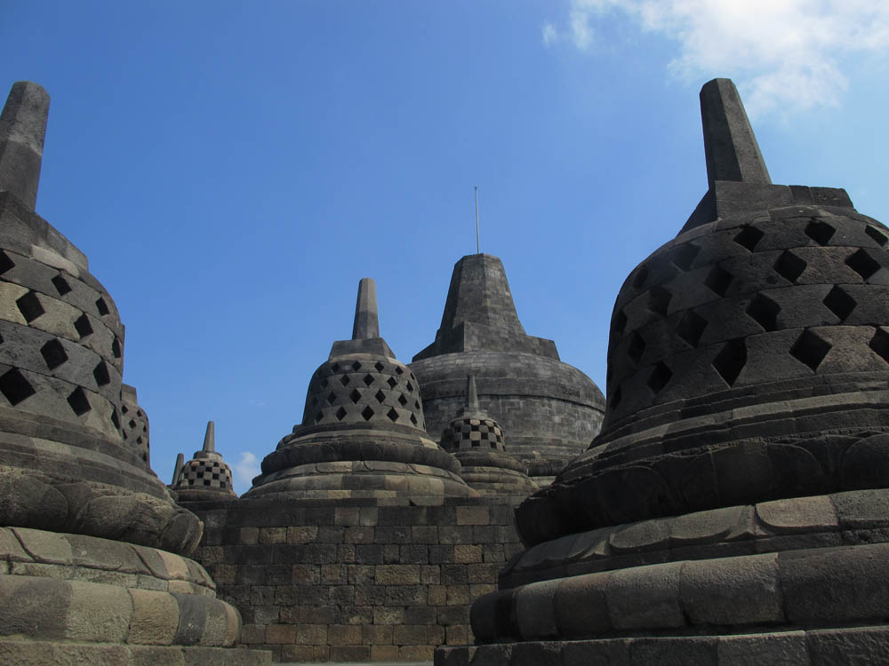 Structure on the top of Borobudur Temple on Java