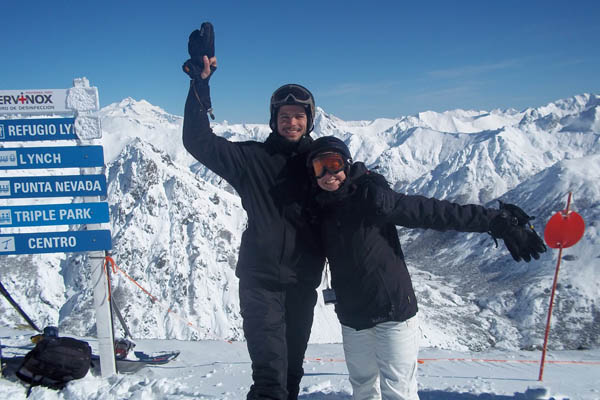 at the top of the Cerro Catedral Ski Resort in Bariloche, Argentina