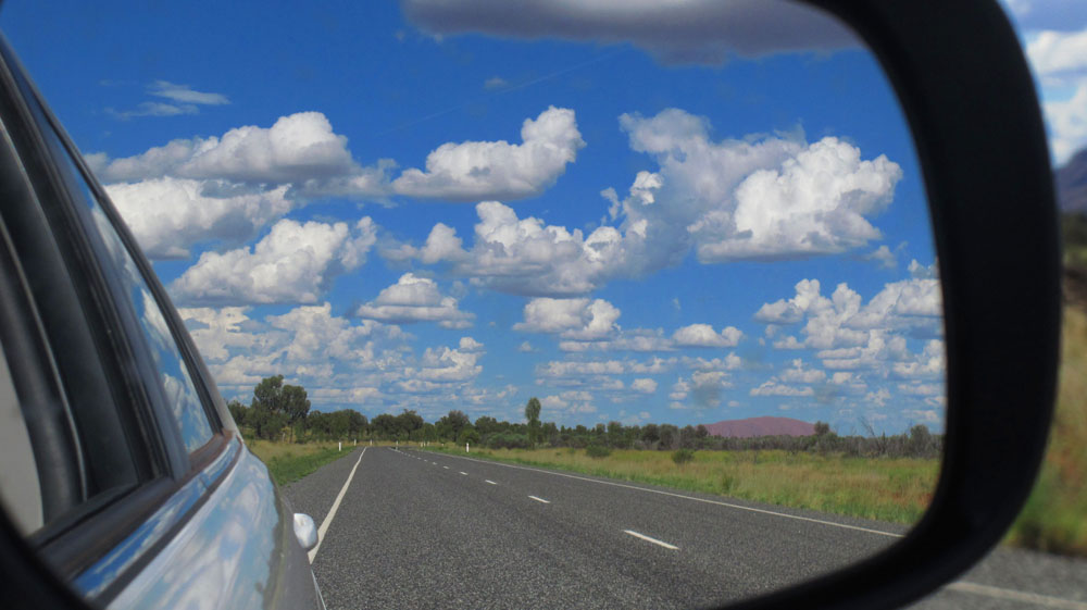 Uluru in the rear view mirror