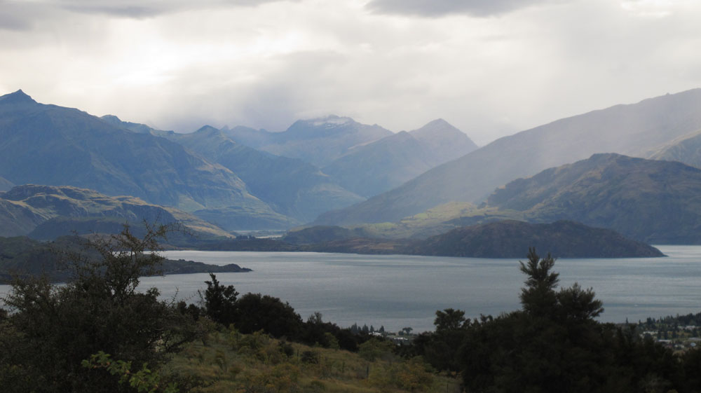 View of Lake Wanaka from Mount Iron new zealand