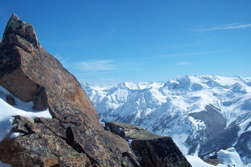 view of the Andes from the top of cerro catedral ski resort in bariloche argentina