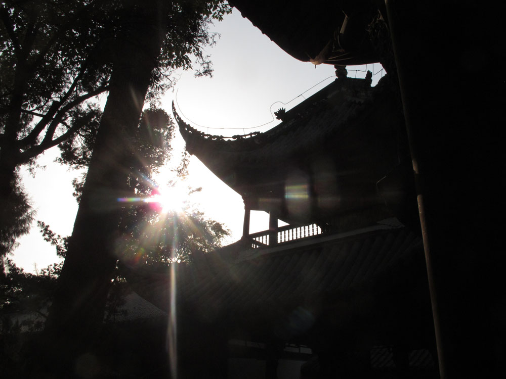 silhouette of a temple at the Wuhou Temple in Chengdu China