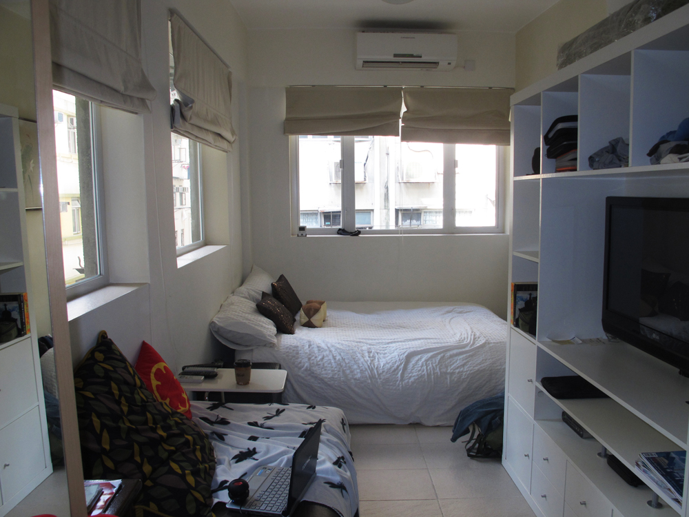 inside our tiny Hong Kong apartment