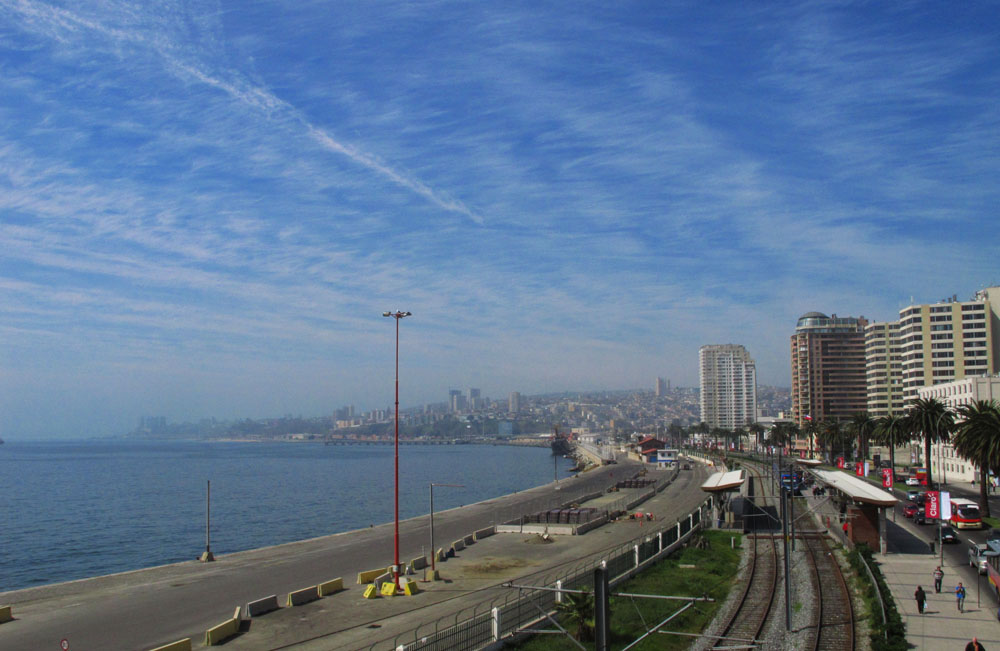 View of the Pacific Ocean from Valparaiso