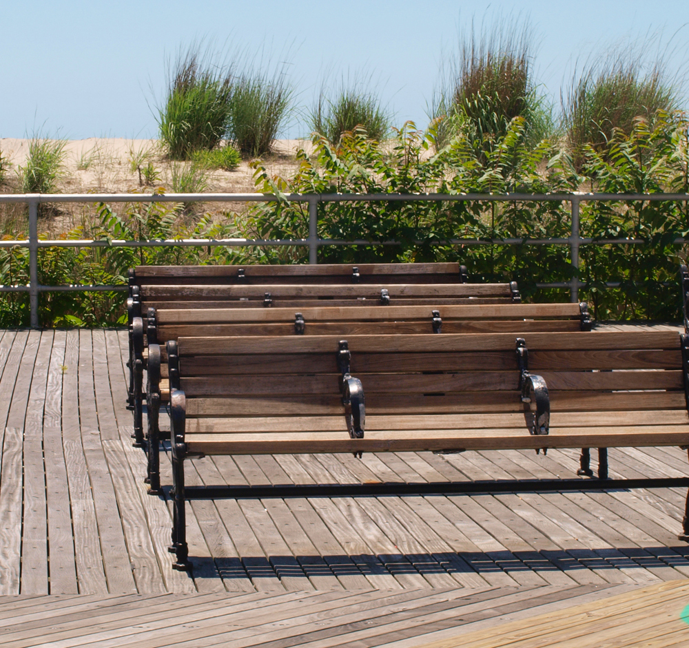 Benches on the boardwalk Atlantic City