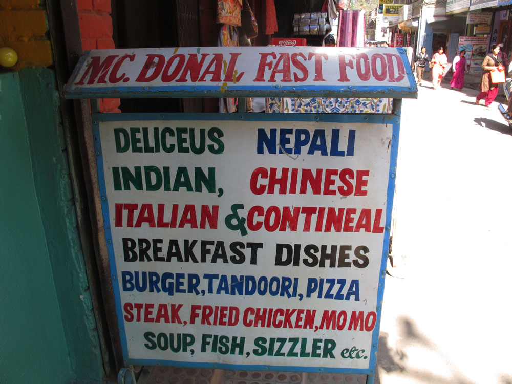 Western food options in Kathmandu