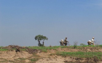 Biking along Lake Tonle Sap Cambodia