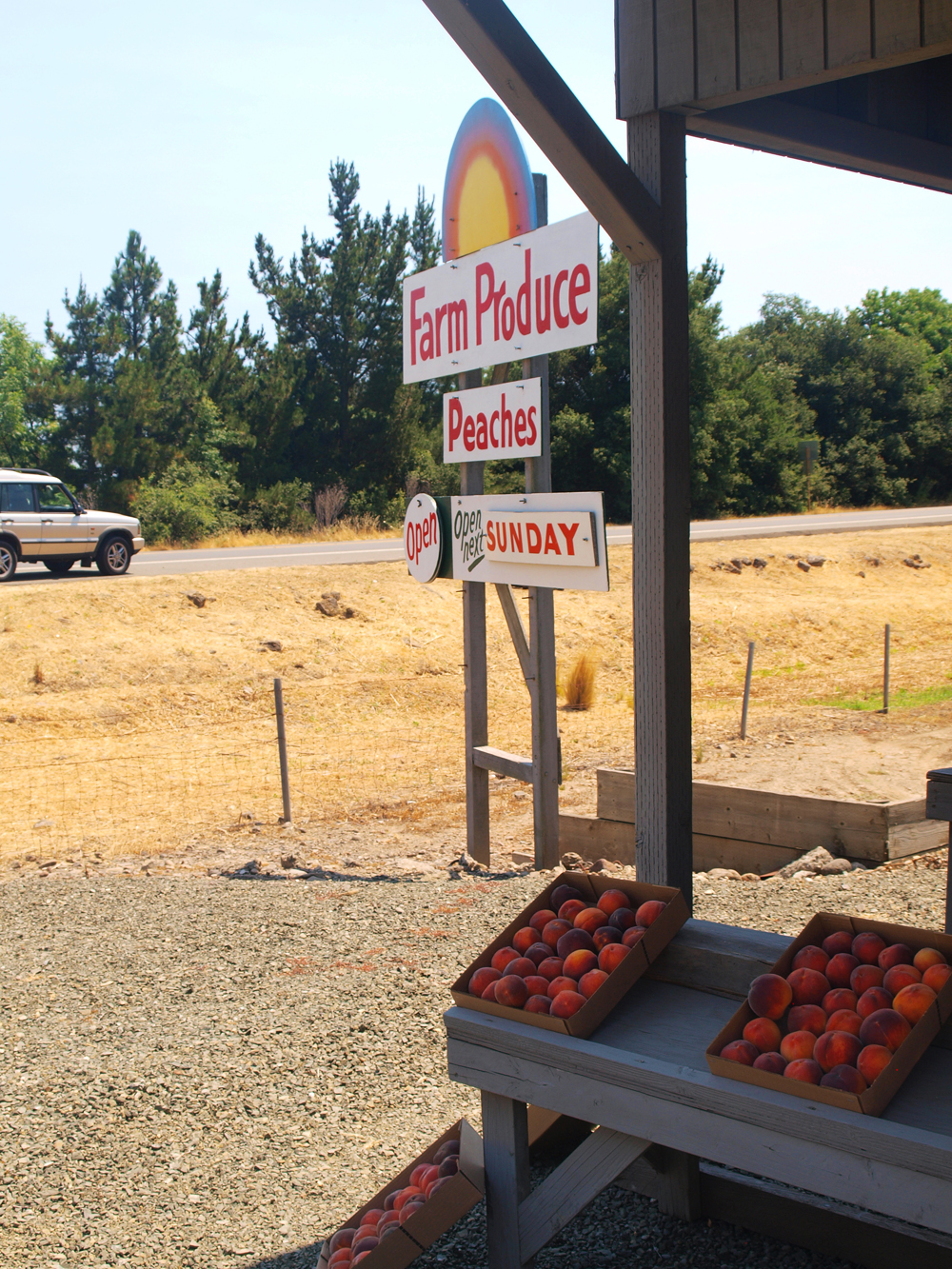 Peach market on the Silverado Trail, California