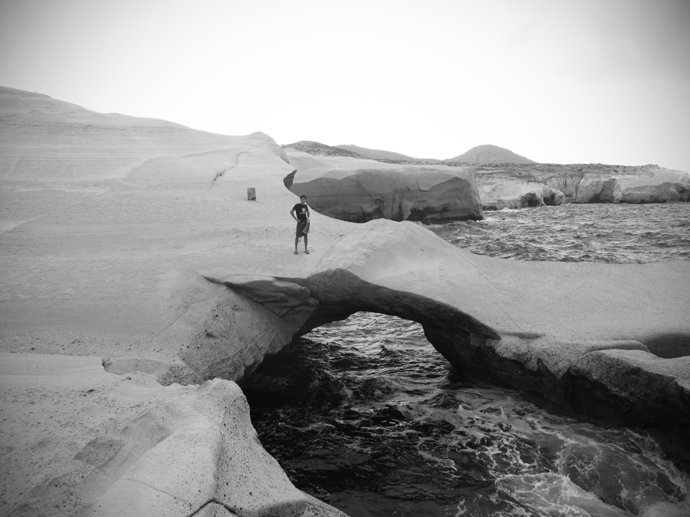 Rock bridge at Sarakiniko - Milos, Greece