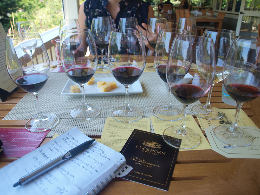 Taking Tasting Notes at Duckhorn Vineyards