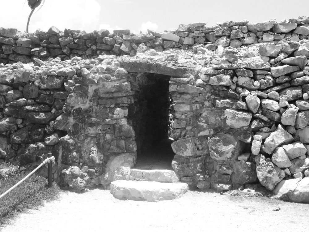 Doorway in the Tulum ruins, Mexico