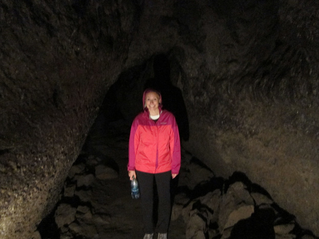 Erika in a cave
