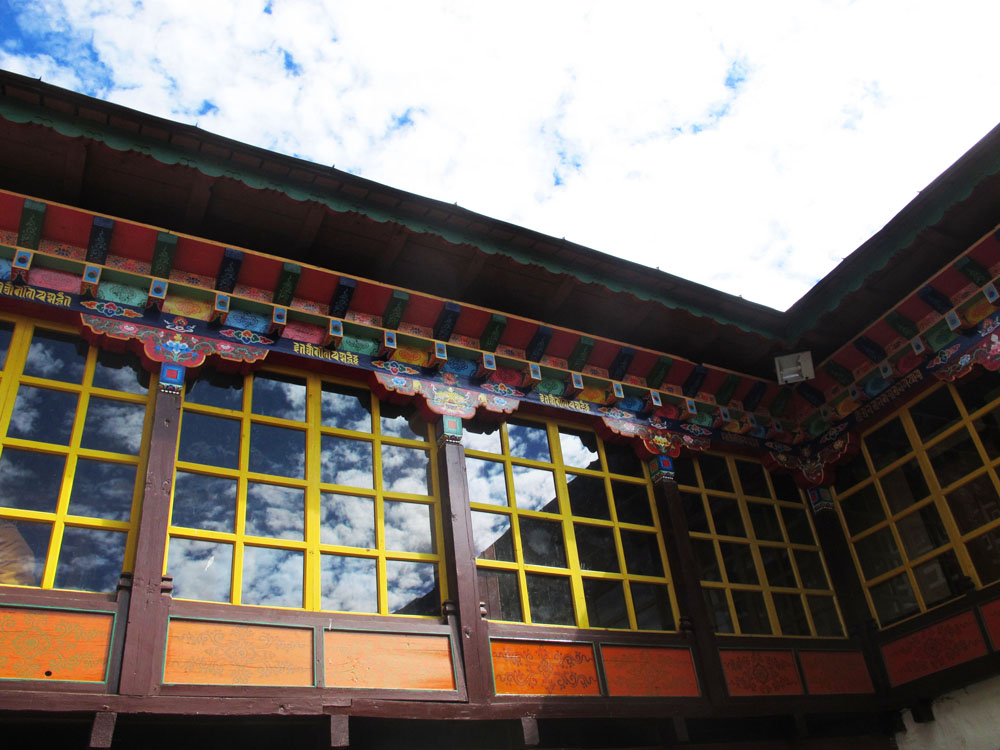 Reflections on a Buddhist temple, Nepal