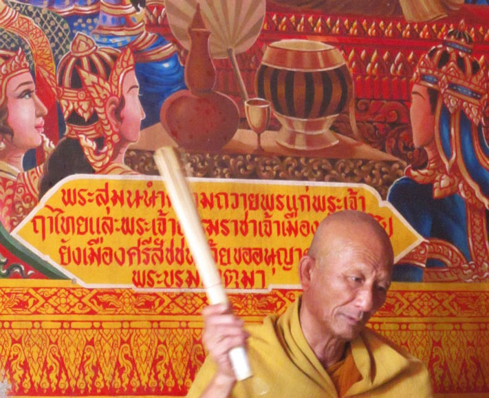 A monk's prayers inside Doi Suthep, Chiang Mai, Thailand