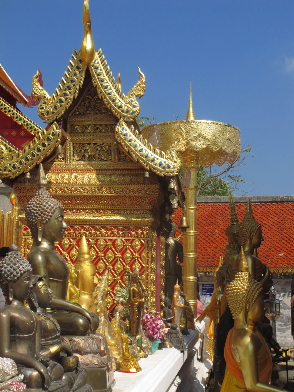 Buddhas and buildings at Doi Suthep, Thailand