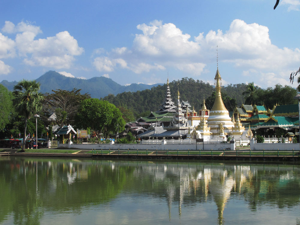 Temple reflection in Mae Hong Son, Thailand