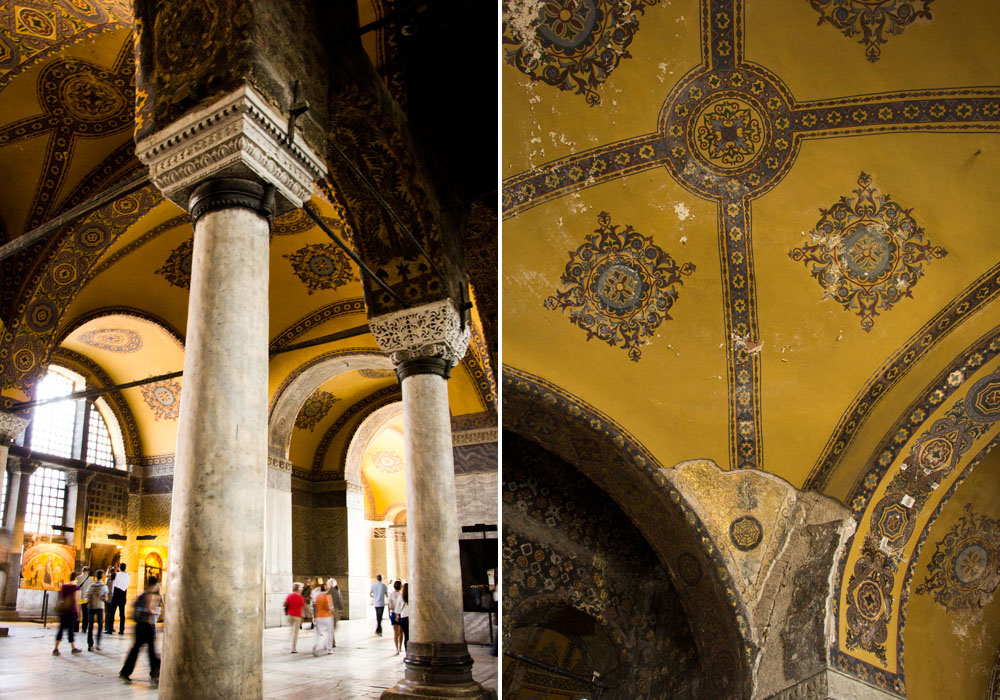 Archways and columns of Aya Sofya, Istanbul