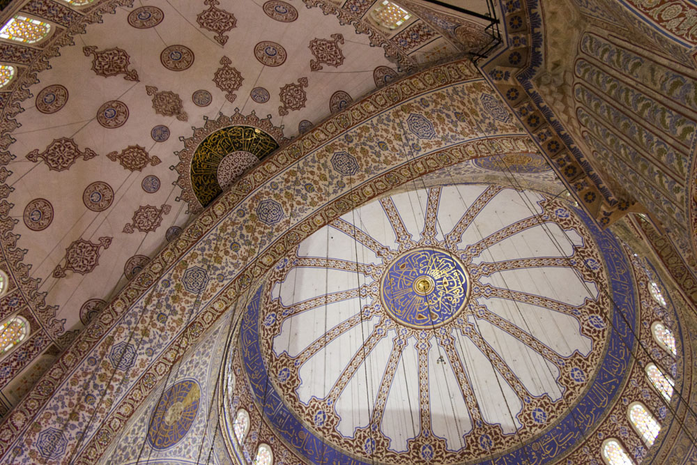 Ceiling art in the Blue Mosque Istanbul