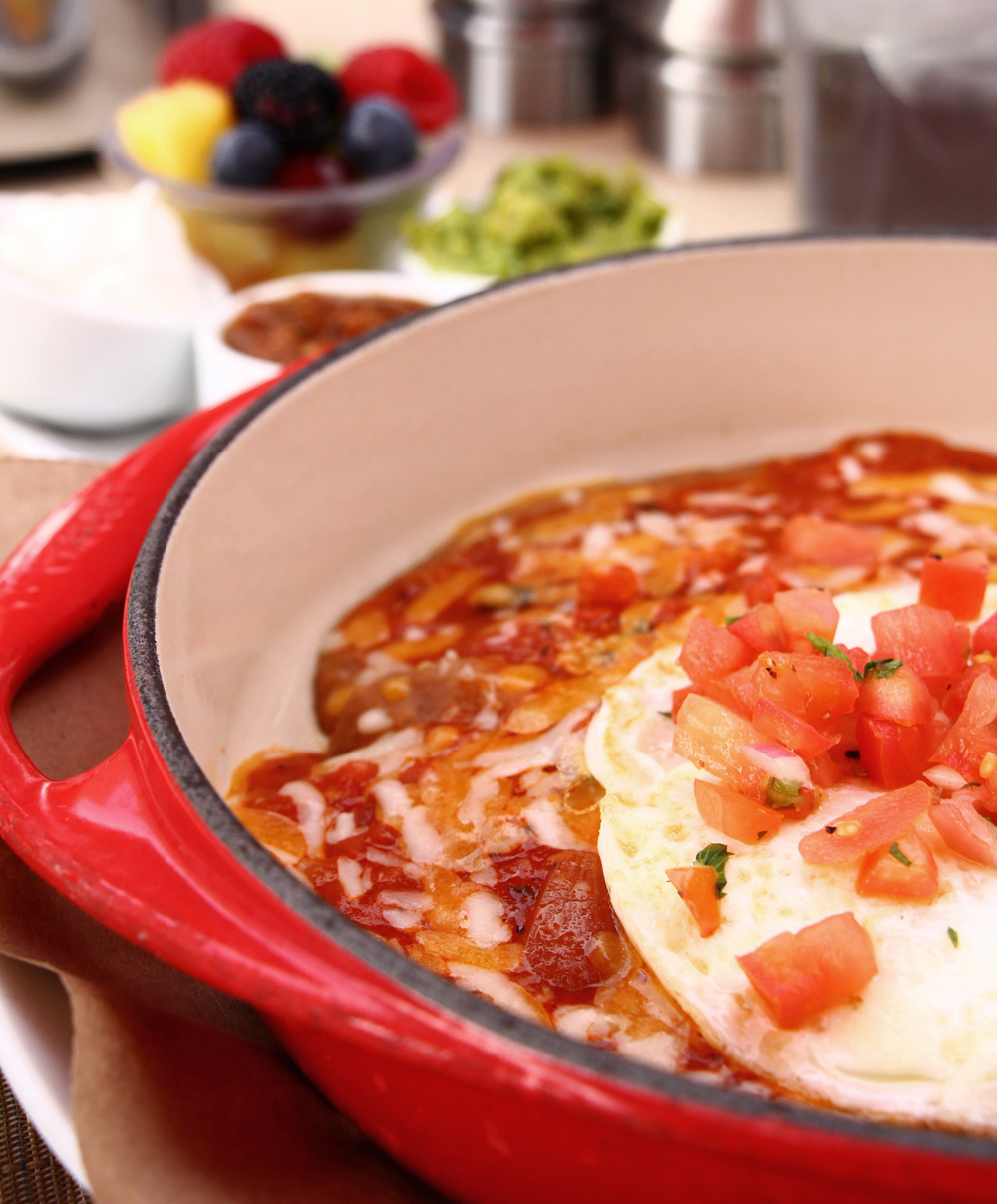 Huevos Rancheros in a red skillet | Scottsdale, Arizona