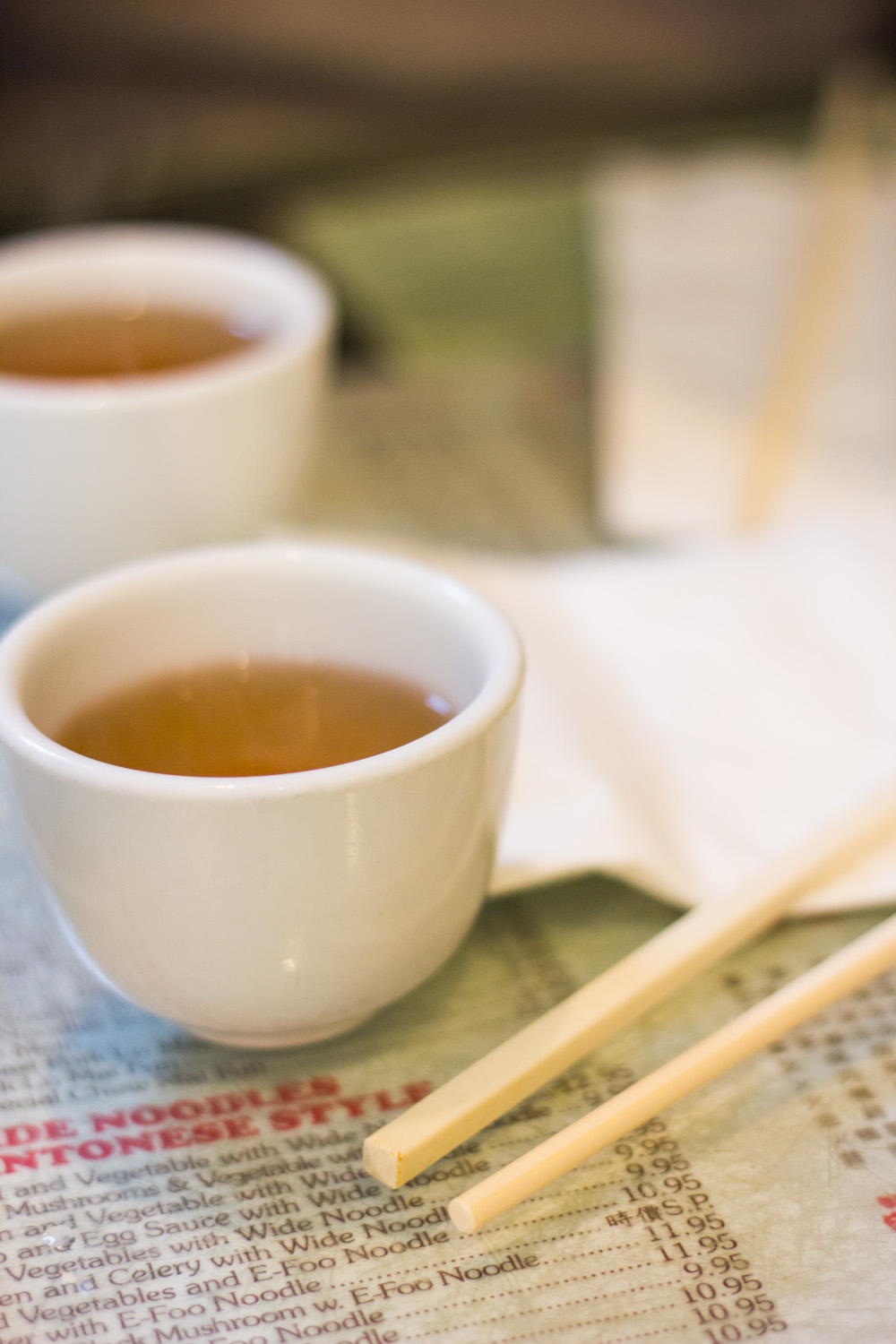 Tea and chopsticks at Great NY Noodletown | Chinatown NYC
