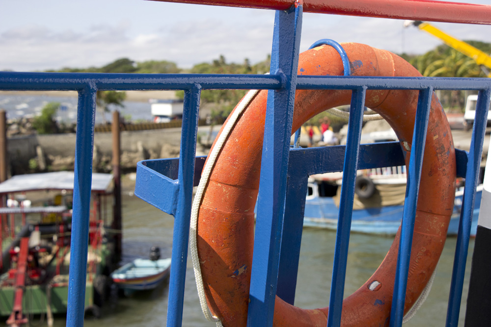 Lifesaver on our car ferry to Ometepe | Nicaragua